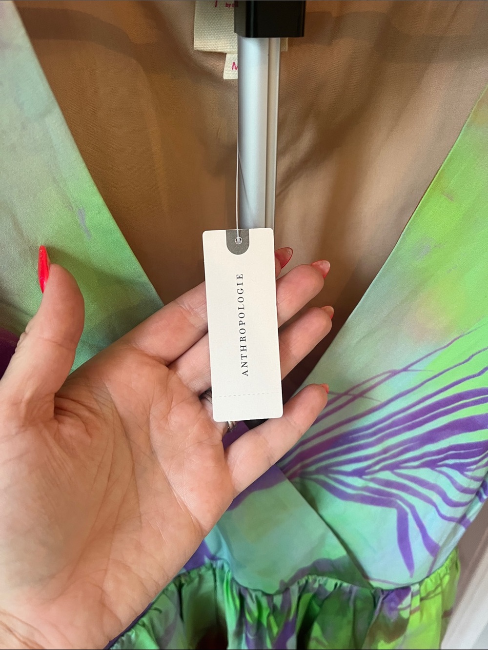 Plenty by Tracy Reese Anthropologie Tie-Dye Puff Sleeve Dress NWT — Size M - Picture 4 of 10